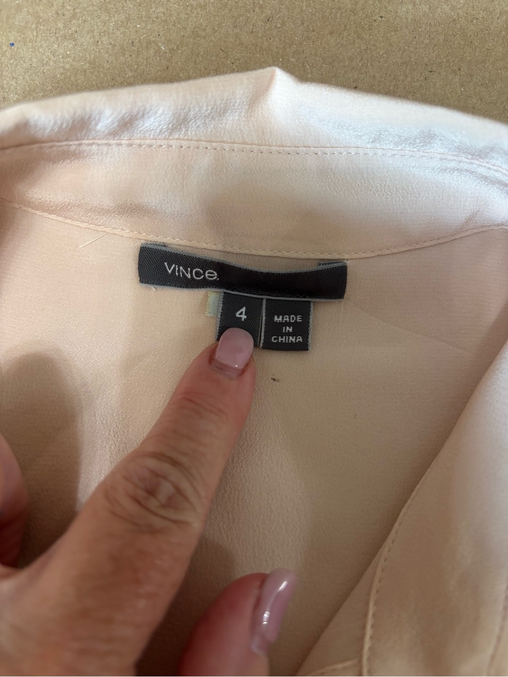 Vince Blush Pink Silk Shirt